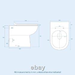 600mm Floorstanding White 2 Drawer Vanity Basin Unit, WC & Curved BTW Toilet