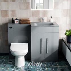 600mm RH Grey Basin Vanity Cabinet and WC BTW Toilet Unit Ason