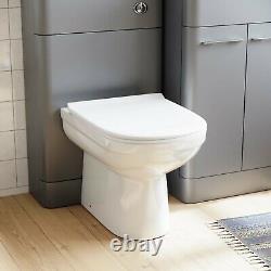 600mm Vanity Basin Unit, WC Unit & Back to Wall Toilet Grey Suite Lex