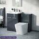 600mm Vanity Basin Unit, Wc Unit & Square Rimless Back To Wall Toilet Pan Afern