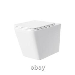 600mm Vanity Basin Unit, WC Unit & Square Rimless Back to Wall Toilet Pan Afern