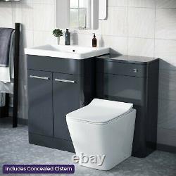 600mm Vanity Basin with Unit WC Unit & Back to Wall Toilet Pan Afern