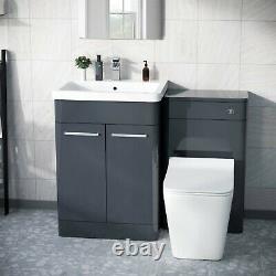 600mm Vanity Basin with Unit WC Unit & Back to Wall Toilet Pan Afern