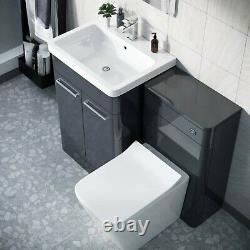 600mm Vanity Basin with Unit WC Unit & Back to Wall Toilet Pan Afern