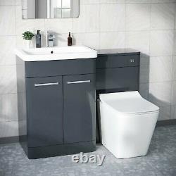 600mm Vanity Basin with Unit WC Unit & Back to Wall Toilet Pan Afern