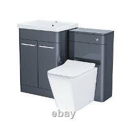 600mm Vanity Basin with Unit WC Unit & Back to Wall Toilet Pan Afern