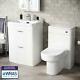 600mm White 2 Drawer Vanity Cabinet And Wc Btw Back To Wall Toilet Unit Artum