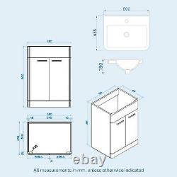 600mm White Vanity Basin Cabinet with WC Back To Wall Toilet Unit Amie