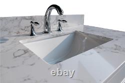 61In Bathroom Vanity Top with Rectangle Undermount Ceramic Sink and Back Splash