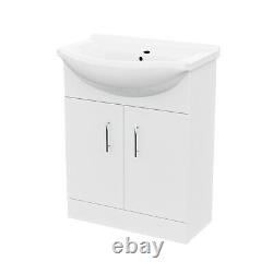 650 mm Basin Flat Pack Vanity Sink Unit & Back To Wall Toilet Suite Memphis