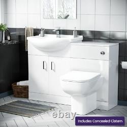 650 mm Cloakroom Basin Vanity Sink Unit & Back To Wall Toilet Suite Debra