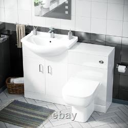 650 mm Cloakroom Basin Vanity Sink Unit & Back To Wall Toilet Suite Debra