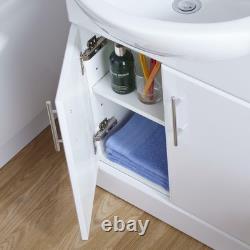 650 mm Cloakroom Basin Vanity Sink Unit & Back To Wall Toilet Suite Debra