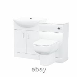 650 mm Cloakroom Basin Vanity Sink Unit & Back To Wall Toilet Suite Debra