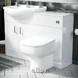 650 mm Cloakroom Basin Vanity Sink Unit & Back To Wall Toilet Suite Ingersly