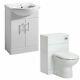 650mm Vanity Basin Sink Unit Cabinet & 500 Back To Wall Wc Pan