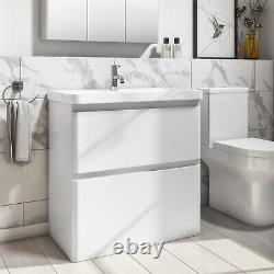 800mm White Freestanding Vanity Unit with Basin Pendle BUN/BeBa 27419/78652