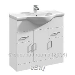 850mm Vanity Unit Basin Sink Back to Wall Laura Toilet Bathroom Furniture Suite