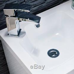 900mm Avola Grey Bathroom Vanity Unit Designer Furniture Suite Back to Wall WC