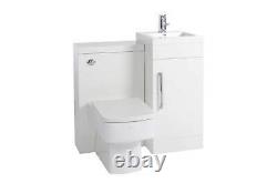 900mm Combination Vanity & Toilet Set with Back to Wall Pan & Seat White Modern