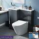 900mm Dark Grey Left Hand Basin Vanity Unit With Toilet Wc Elora