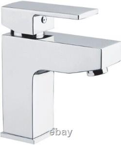 900mm Grey Bathroom Combination BTW Vanity Unit Set & Toilet Pan Seat Tap LH