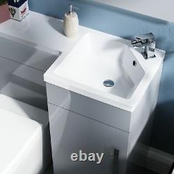 900mm Grey Right Hand WC Basin Flat Pack Vanity and Toilet Unit Suite Ellen