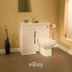 900mm Left Hand Combination Unit Single Door Vanity & Back to Wall Toilet Modern