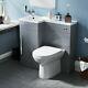 900mm Light Grey Basin Vanity Unit And Back To Wall Toilet Wc Unit Elora