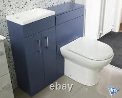 900mm Storm Blue Lomond Vanity Unit With Back to Wall Pan & Cistern