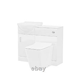 950mm Flat Pack Vanity Basin Unit, WC Unit and Back To Wall Toilet Ellen