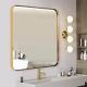 Andy Star Square Wall Mirror For Bathroom, 24x24 Brushed Gold Bathroom Mirror