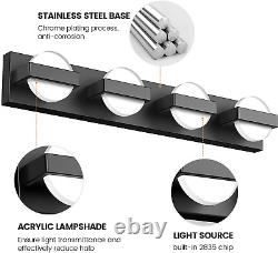 ATNOGRFE 4-Light Vanity Light Fixture over Mirror with Stainless Steel Back 6000