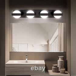 ATNOGRFE 4-Light Vanity Light Fixture over Mirror with Stainless Steel Back 6000