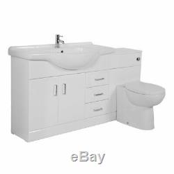 Absolute 1050mm Vanity Unit & 500mm Back to Wall Toilet Unit with Toilet & Basin