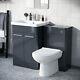 Afern 1100mm Vanity Basin Unit, Wc Unit & Elso Back To Wall Toilet Anthracite