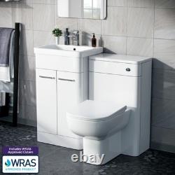 Afern 500mm Vanity Basin Unit, WC Unit & Debra Back To Wall Rimless Toilet