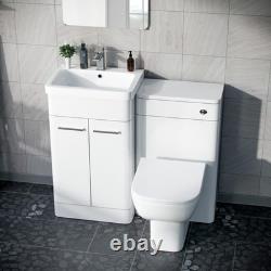 Afern 500mm Vanity Basin Unit, WC Unit & Debra Back To Wall Rimless Toilet