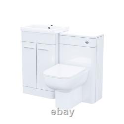 Afern 500mm Vanity Basin Unit, WC Unit & Debra Back To Wall Rimless Toilet