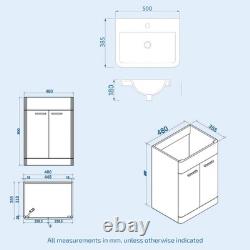 Afern 500mm Vanity Basin Unit, WC Unit & Debra Back To Wall Rimless Toilet