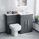 Alaska Flat Pack Grey Right Hand Vanity Basin Unit, Wc Unit, Back To Wall Toilet