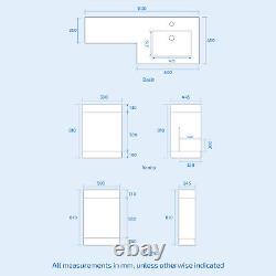 Alaska Flat Pack Grey Right Hand Vanity Basin Unit, WC Unit, Back to Wall Toilet