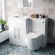 Alaska White Flat Pack Left Hand Vanity Basin Unit, Wc, Back To Wall Toilet