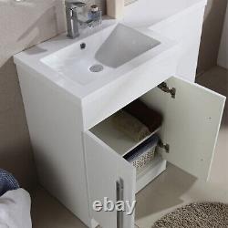 Alaska White Flat Pack Left Hand Vanity Basin Unit, WC, Back To Wall Toilet