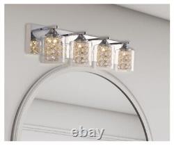 Allen + roth Quinn 25.98-in 4-Light Chrome LED Vanity Light Bar #VBL19-4CH