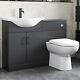 Alpine Black Toilet & Basin Vanity Unit Combination 1150mm