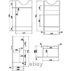 Alpine Black Toilet & Basin Vanity Unit Combination 950mm