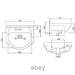 Alpine Black Toilet & Basin Vanity Unit Combination 950mm