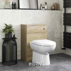 Alpine Oak Wood Back to Wall Toilet Unit Only 500mm