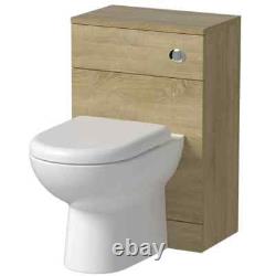 Alpine Oak Wood Back to Wall Toilet Unit Only 500mm